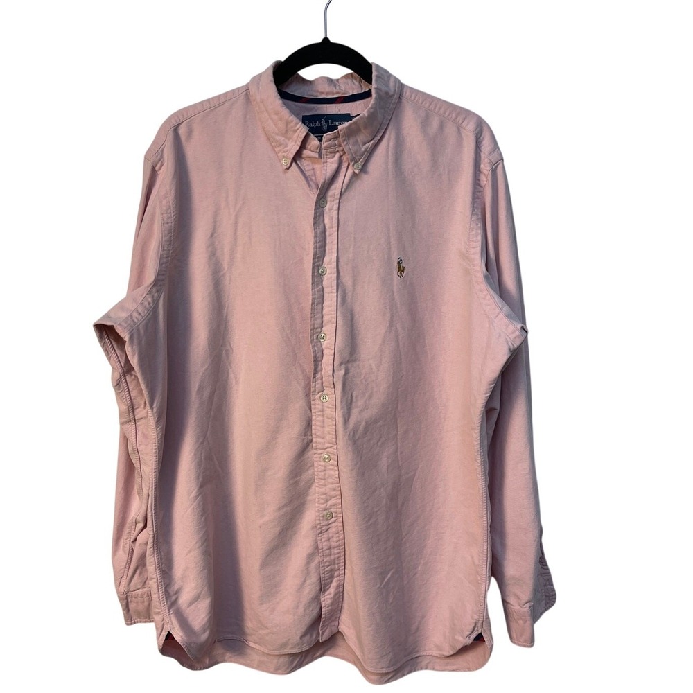 Ralph Lauren Blue Label Classic Fit Pink Pinpoint Oxford Button Down XL